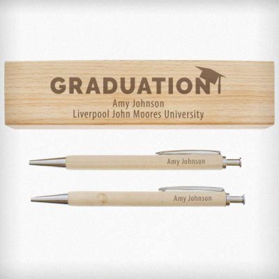 (image for) Personalised Graduation Wooden Pen and Pencil Set