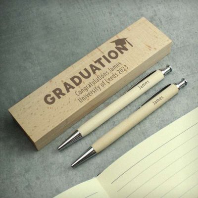 (image for) Personalised Graduation Wooden Pen and Pencil Set
