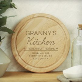 (image for) Personalised Heart of the Home Round Wooden Chopping Board