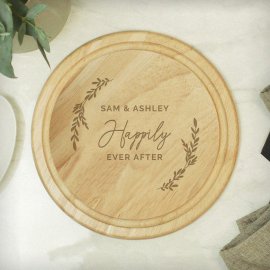 (image for) Personalised Laurel Round Wooden Chopping Board