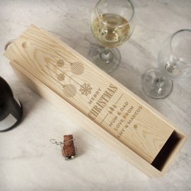 (image for) Personalised Christmas Wooden Wine Box