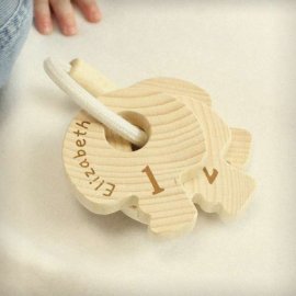 (image for) Personalised Name Only Wooden Baby Keys