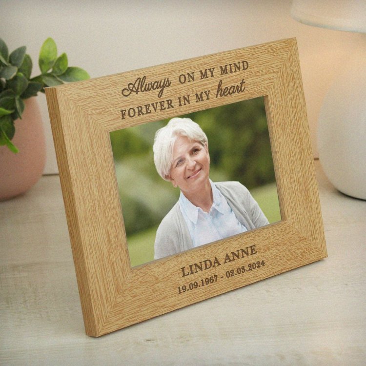 Modal Additional Images for Personalised Memorial Always In My Heart 6x4 Wooden Photo Frame