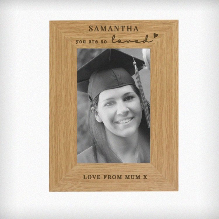 Modal Additional Images for Personalised You Are So Loved 6x4 Oak Finish Photo Frame