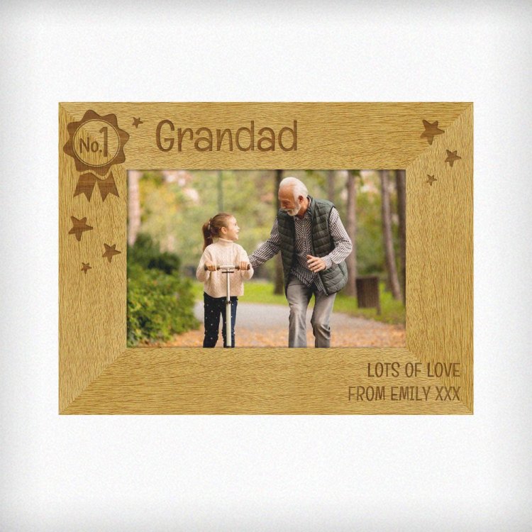 Modal Additional Images for Personalised No.1 6x4 Landscape Wooden Photo Frame
