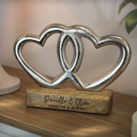 (image for) Personalised Two Lines Double Heart Ornament