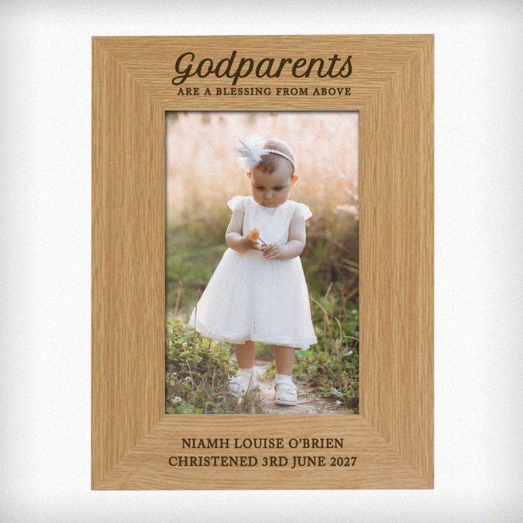 Modal Additional Images for Personalised Godparents 6x4 Wooden Photo Frame