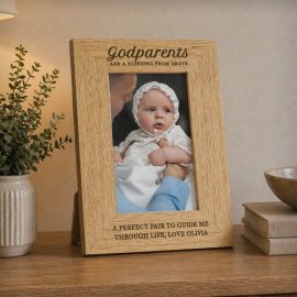 (image for) Personalised Godparents 6x4 Wooden Photo Frame
