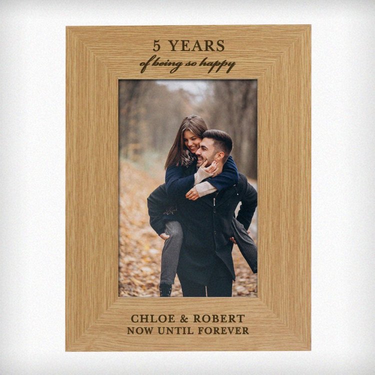 Modal Additional Images for Personalised Anniversary 6x4 Wooden Photo Frame