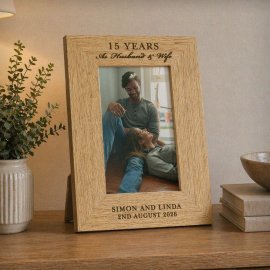 (image for) Personalised Anniversary 6x4 Wooden Photo Frame