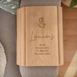 (image for) Personalised Floral Wooden Sofa Tray