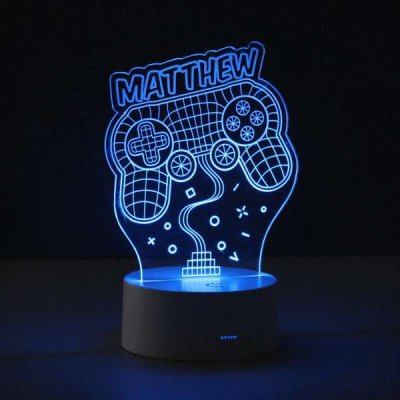 (image for) Personalised Name Gaming LED Colour Changing Night Light