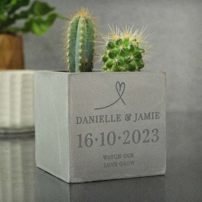 (image for) Personalised Large Date Concrete Plant Pot