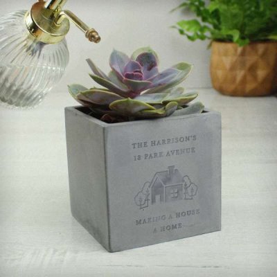 (image for) Personalised New Home Concrete Plant Pot