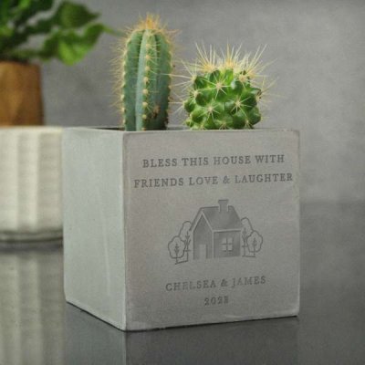 (image for) Personalised New Home Concrete Plant Pot