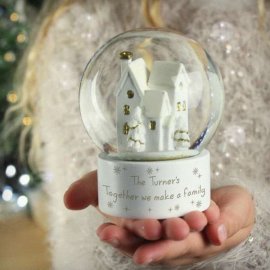 (image for) Personalised Message Village Glitter Snow Globe