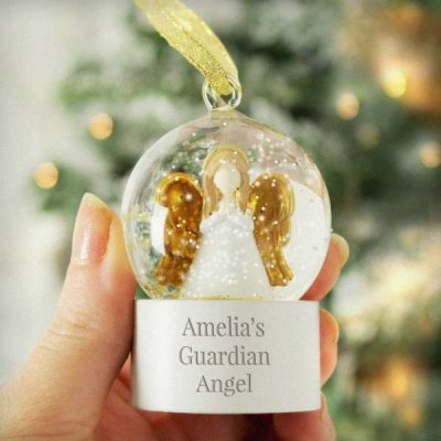 (image for) Personalised Angel Message Glitter Snow Globe