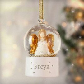 (image for) Personalised Name Only Angel Glitter Snow Globe Tree Decoration