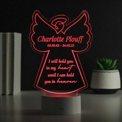 (image for) Personalised Angel Memorial Verse Colour Changing LED Light