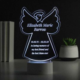 (image for) Personalised Free Text Angel Memorial Colour Changing LED Light