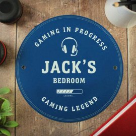 (image for) Personalised Gaming Blue Plaque