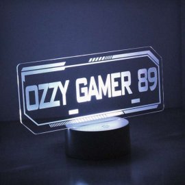 (image for) Personalised Gamer Tag LED Colour Changing Night Light