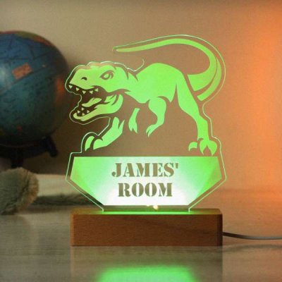 (image for) Personalised Dinosaur Wooden Based LED Light
