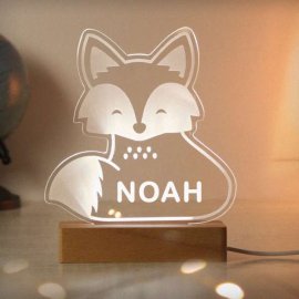 (image for) Personalised Fox Wooden Based LED Light