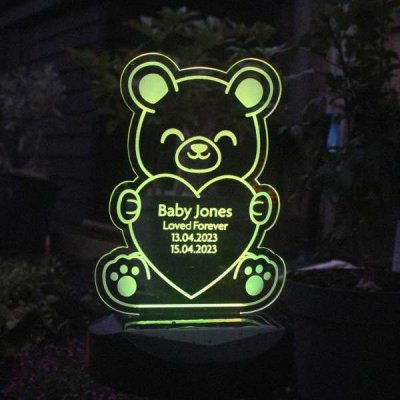 (image for) Personalised Bear Memorial Outdoor Solar Light