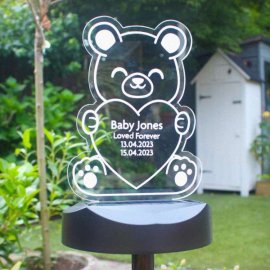 (image for) Personalised Bear Memorial Outdoor Solar Light