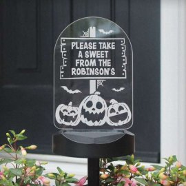 (image for) Personalised Pumpkin Patch Halloween Solar Light