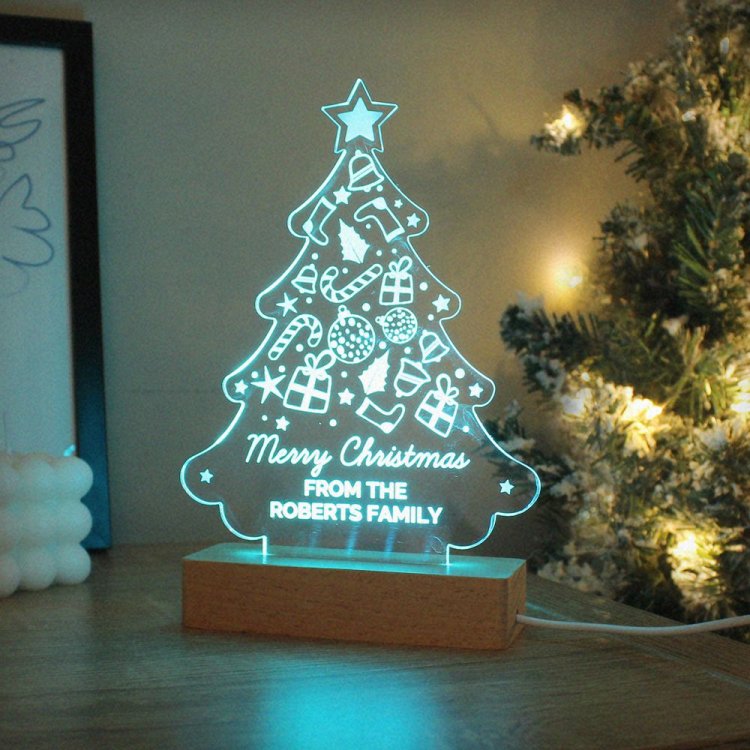 Modal Additional Images for Personalised Christmas Tree Wooden Based LED Light