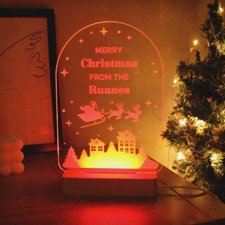 Modal Additional Images for Personalised Christmas Wooden Based LED Light