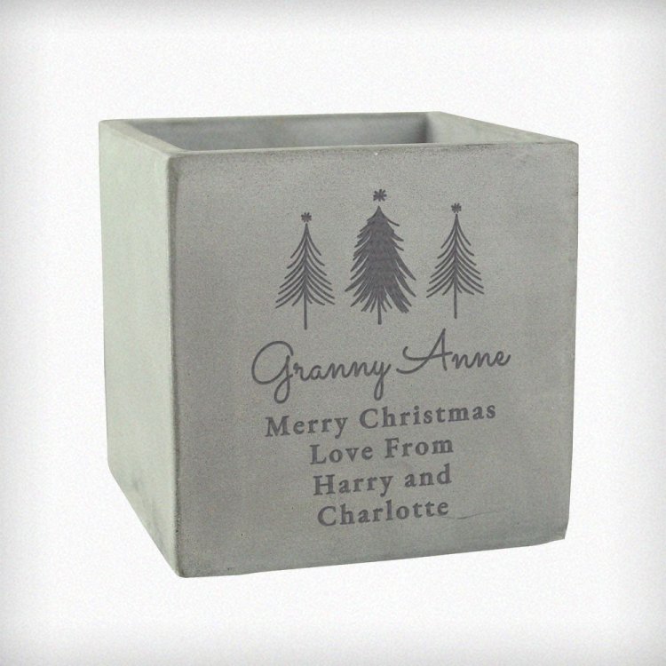 Modal Additional Images for Personalised Christmas Tree Concrete Planter