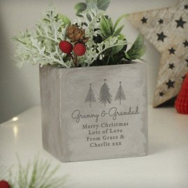 (image for) Personalised Christmas Tree Concrete Planter