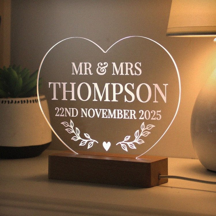 Modal Additional Images for Personalised Wedding Heart LED Light
