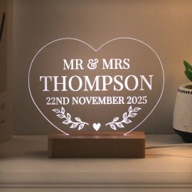 (image for) Personalised Wedding Heart LED Light