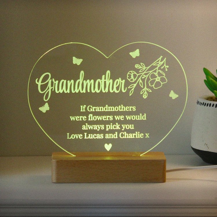 Modal Additional Images for Personalised Floral Heart LED Light