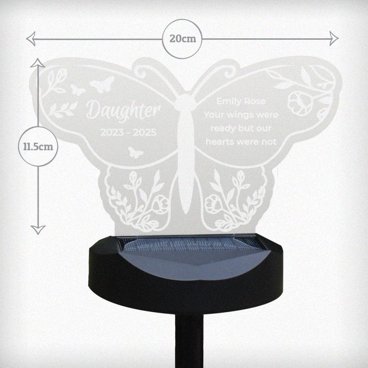 Modal Additional Images for Personalised Butterfly Memorial Solar Light