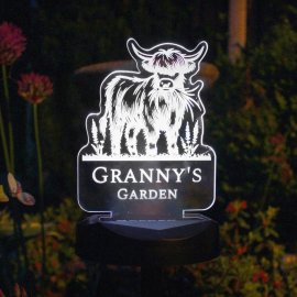 (image for) Personalised Highland Cow Garden Solar Light