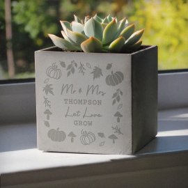 (image for) Personalised Pumpkin Concrete Plant Pot
