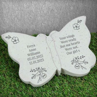(image for) Personalised Floral Memorial Resin Butterfly