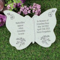 (image for) Personalised Floral Memorial Resin Butterfly