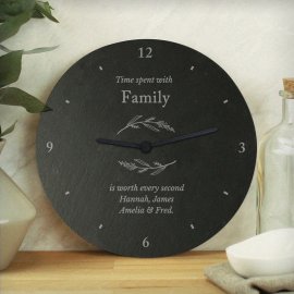 (image for) Personalised Free Text Botanical Slate Clock