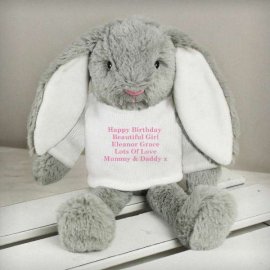 (image for) Personalised Pink Message Bunny