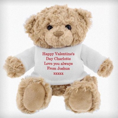 (image for) Personalised Teddy Message Bear in Red Jumper