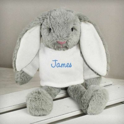 (image for) Personalised Blue Name Only Bunny