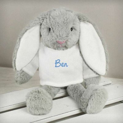 (image for) Personalised Blue Name Only Bunny