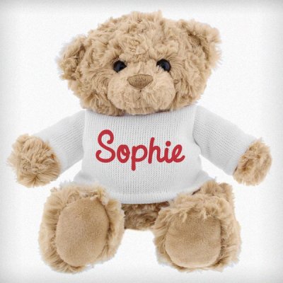 (image for) Personalised Name Only Teddy Bear - Red
