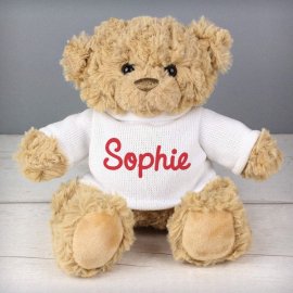 (image for) Personalised Name Only Teddy Bear - Red